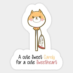 Lolipop Shibainu Cute Sticker